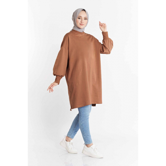 Balloon Sleeve Sport Coffee color Tunic