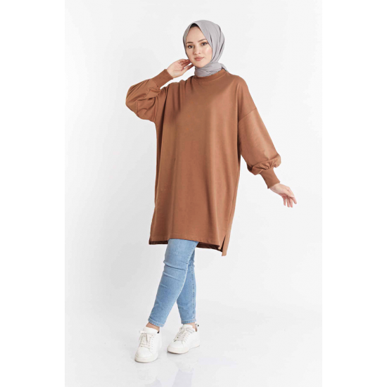 Balloon Sleeve Sport Coffee color Tunic