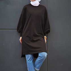 Balloon Sleeve Sport Tunic Black Balloon Sleeve Sport Tunic Black