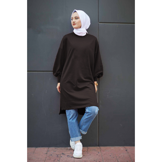 Balloon Sleeve Sport Tunic Black