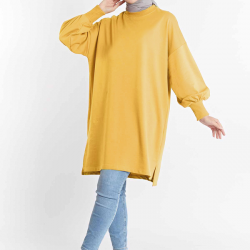 Balloon Sleeve Sport Yellow Tunic  Balloon Sleeve Sport Yellow Tunic