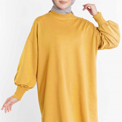 Balloon Sleeve Sport Yellow Tunic  Balloon Sleeve Sport Yellow Tunic