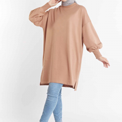 Balloon Sleeve Sport  Milky brown Tunic Balloon Sleeve Sport  Milky brown Tunic