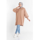 Balloon Sleeve Sport  Milky brown Tunic