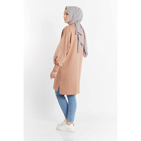 Balloon Sleeve Sport  Milky brown Tunic