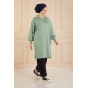  Balloon Sleeve Sport  Milky Light Green Tunic