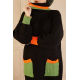  Colorful Turtleneck Knitwear Sweater Black Color
