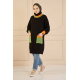  Colorful Turtleneck Knitwear Sweater Black Color