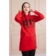 BTS Letter Printed Sports Sweat Red Color