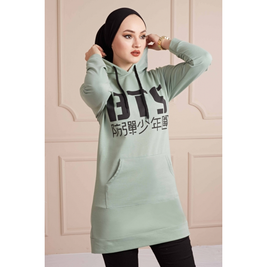 BTS Letter Printed Sports Sweat Mint Color