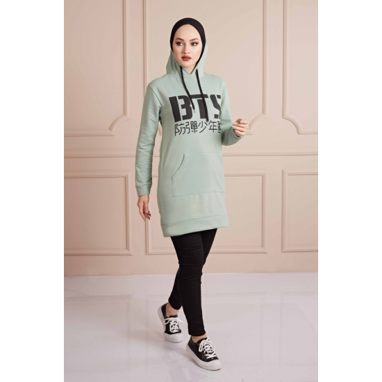 BTS Letter Printed Sports Sweat Mint Color