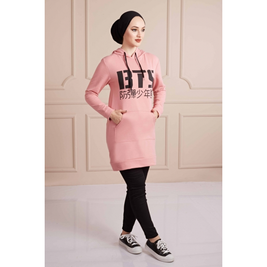 BTS Letter Printed Sports Sweat Pink Color