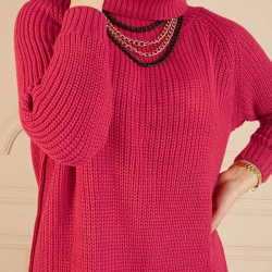 Oversize Knitted Fuchsia Sweater