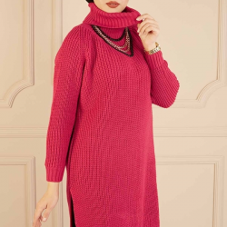 Oversize Knitted Fuchsia Sweater