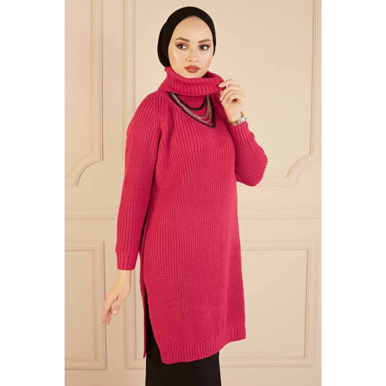 Oversize Knitted Fuchsia Sweater Oversize Knitted Fuchsia Sweater