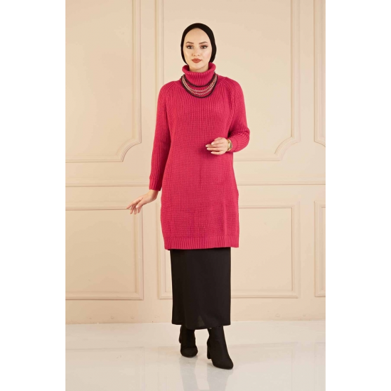 Oversize Knitted Fuchsia Sweater Oversize Knitted Fuchsia Sweater