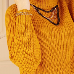 Oversize Knitted Mustard Sweater