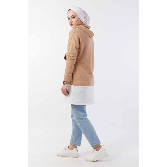 Hooded Sport Milky Brown Sweat