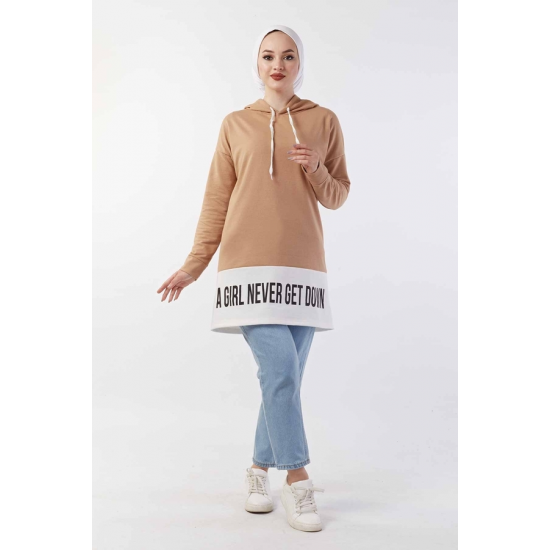 Hooded Sport Milky Brown Sweat