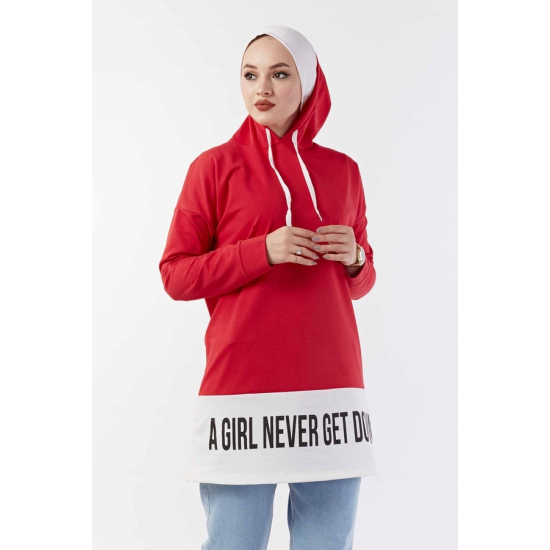 Hooded Sport Red Sweat