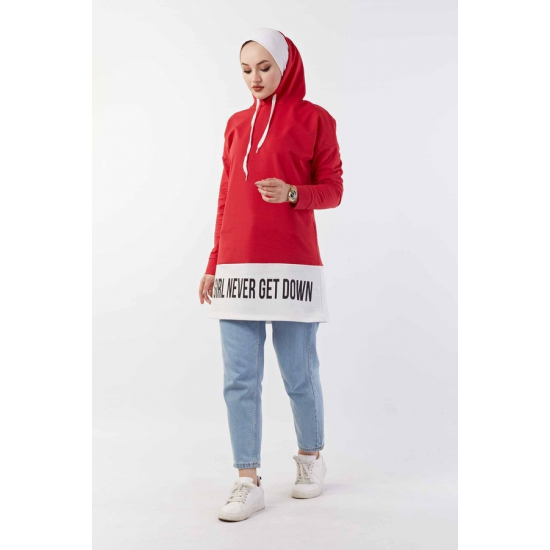 Hooded Sport Red Sweat