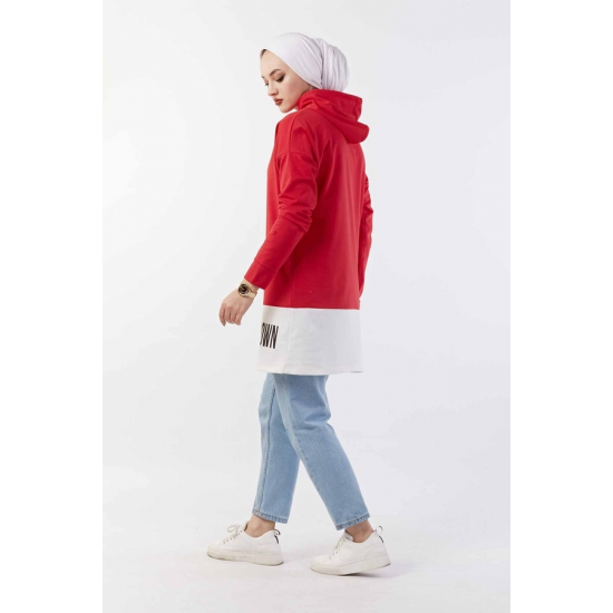 Hooded Sport Red Sweat