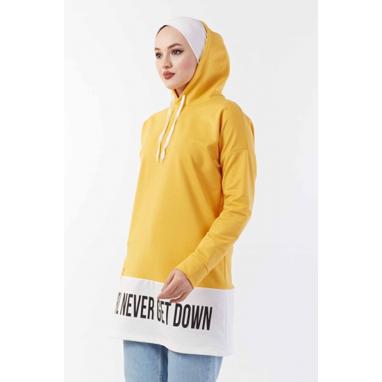 Hooded Sport Yellow Sweat