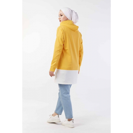 Hooded Sport Yellow Sweat