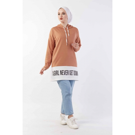 Hooded Sport Tan Sweat