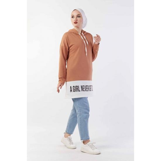 Hooded Sport Tan Sweat