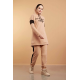 Hooded Printed Sports Suit Milky coffee Color