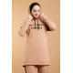 Hooded Printed Sports Suit Milky coffee Color