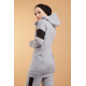  Hooded Printed Sports Suit Grey Color