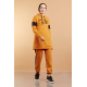  Hooded Printed Sports Suit Mustard Color