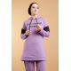 Hooded Printed Sports Suit Lilac