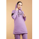 Hooded Printed Sports Suit Lilac