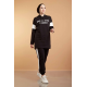 Hooded Printed Sports Suit Black Color