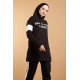 Hooded Printed Sports Suit Black Color