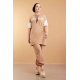  Hooded Printed Sports Suit Milky coffee Color