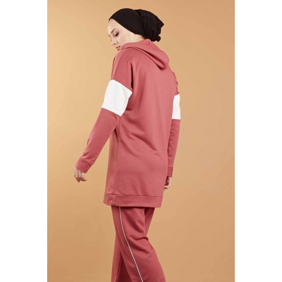 Hooded Printed Sports Suit Rose 