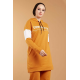  Hooded Printed Sports Suit Mustard Color