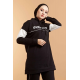  Hooded Printed Sports Suit Black Color