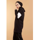  Hooded Printed Sports Suit Black Color