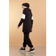  Hooded Printed Sports Suit Black Color