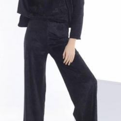 Women's velvet pajamas, black color